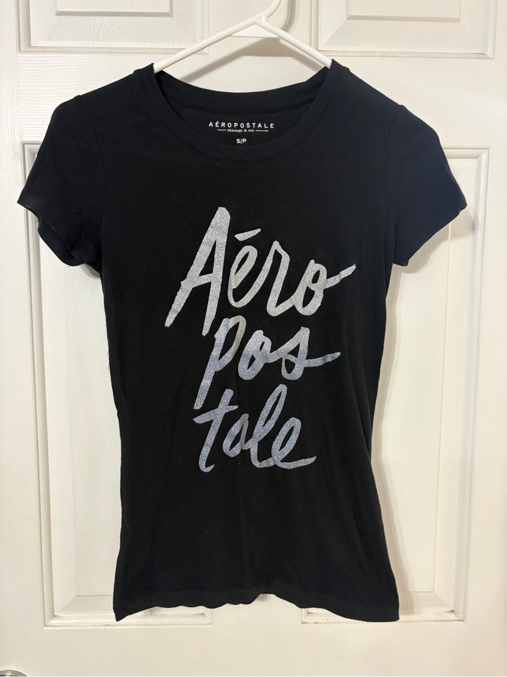 Aeropostale Women's Black Graphic Logo Tee